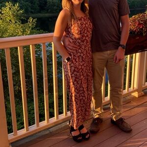 Old Navy Brown Floral Jumpsuit